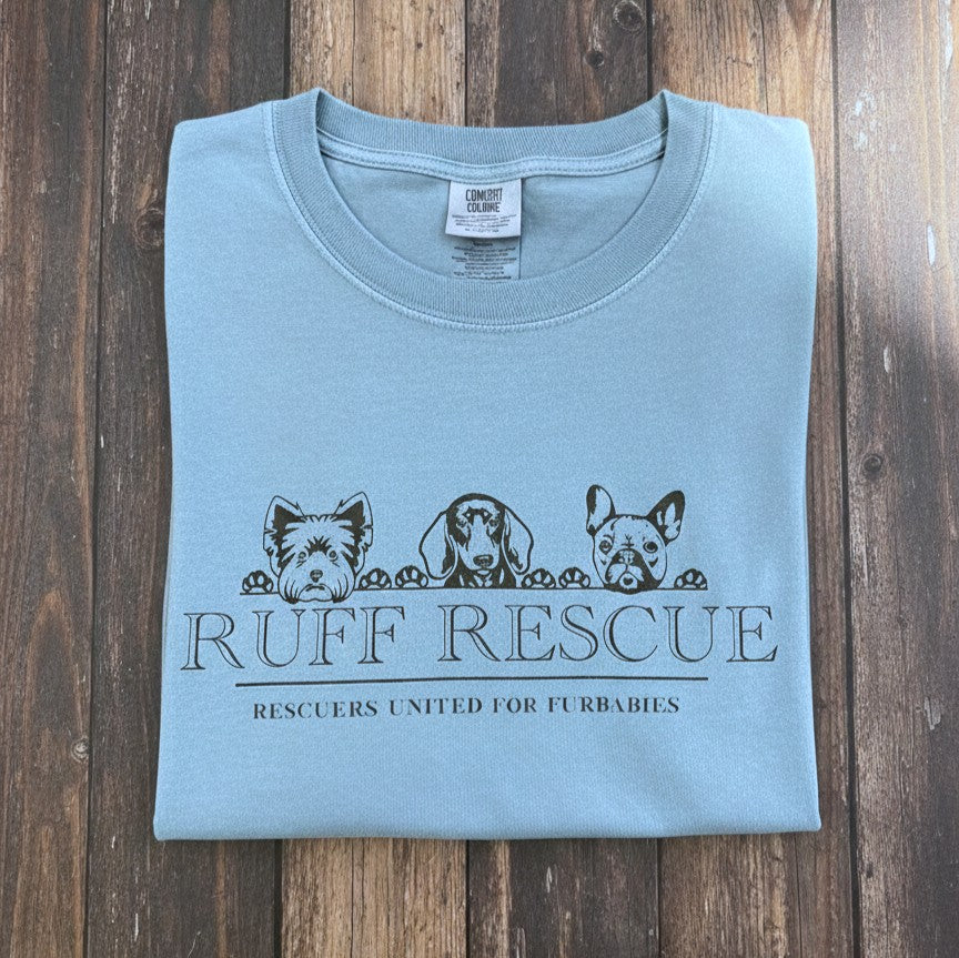 Muted Ocean Vibes Tee (Heather Blue)